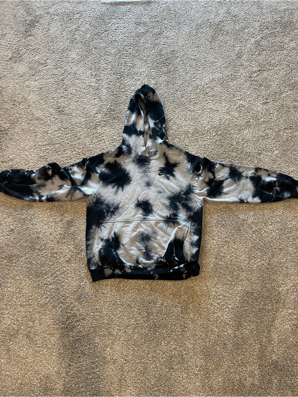 Nike Tie-Dye Navy & Cream Youth Hooded Sweatshirt